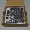 Acorn M14x1.5 Black Lug Nuts - 2" Tall, Set of 24 pcs, 2 Socket Keys, 14mmx1.5