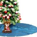 Eternal Beauty Christmas Tree Skirt 70 Inch Turquoise Sequin Tree Skirt Sparkly Small Xmas Tree Skirt Ornament Christmas Decoration