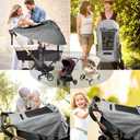 Baby Stroller Universal UPF 50+ Sun Protector Shade Blackout Cover Pushchair Shield Canopy Pram Rain Sunshade With See Through Extender Accessory Easy Installation
