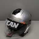 VCAN V88 3/4 Open Face Motorcycle Scooter Helmet ECE & DOT Approved (Small, Silver Metallic)