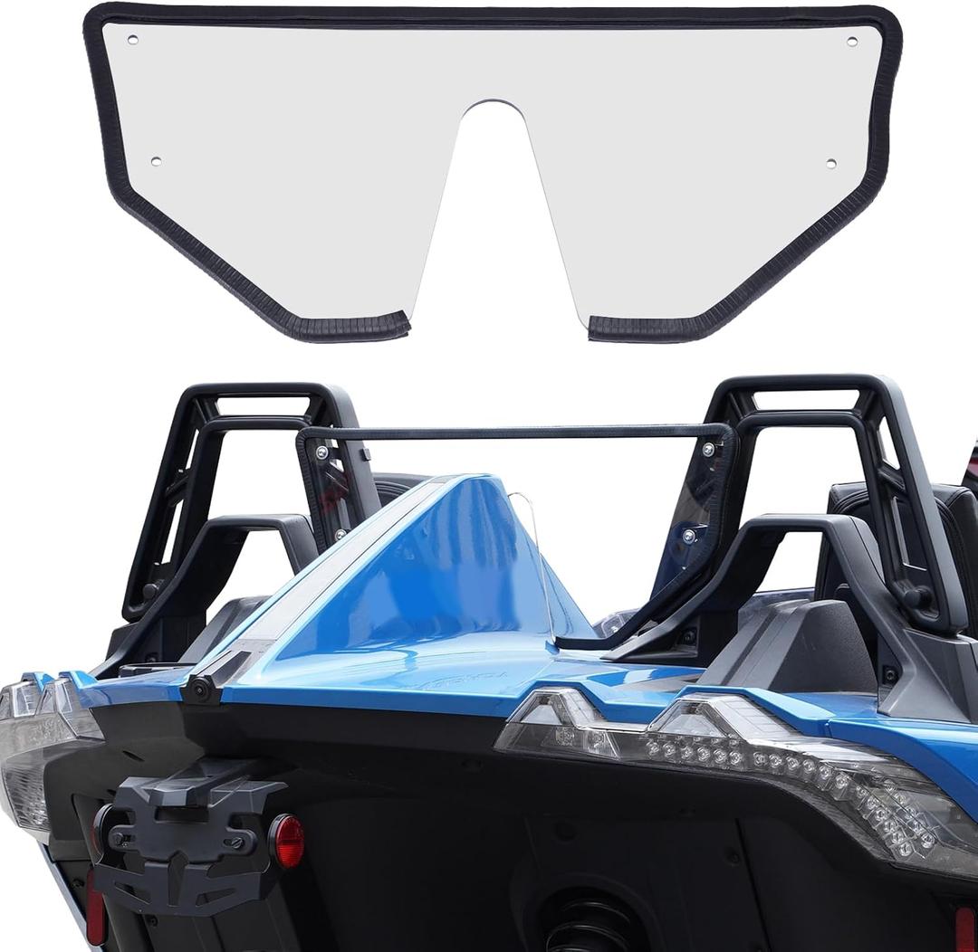 A & UTV PRO Durable Hard-Coated Polycarbonate Rear Windshield for Polaris Slingshot SL SLR R LE (2015-2024), Scratch-Resistant Rear Wind Deflector for Polaris Slingshot Accessories, Transparent