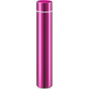 Vesici 1 Pack Slim Water Bottle 8.8 oz Small Stainless Steel Purse Compact Insulated Water Bottles Camping Travel Backpack Pocket Flask for Car Cold Coffee Tea (Hot Pink)