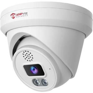 Anpviz 6MP PoE Camera, Turret 6MP UltraHD IP Camera Outdoor with Mic & Speaker, 100FT Smart Color Night Vision, PoE Security Cameras with AI Human Vehicle Detection, MicroSD Slot (U Series)