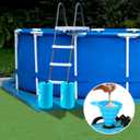 2PCS Pool Ladder Weights 20L Universal Pool Step Weights Sand Bag Waterproof 500D PVC Swimming Pool Stair Weights for Above Ground and Inside Pool with 2 Nylon Handles and 1 Funnel Light Blue