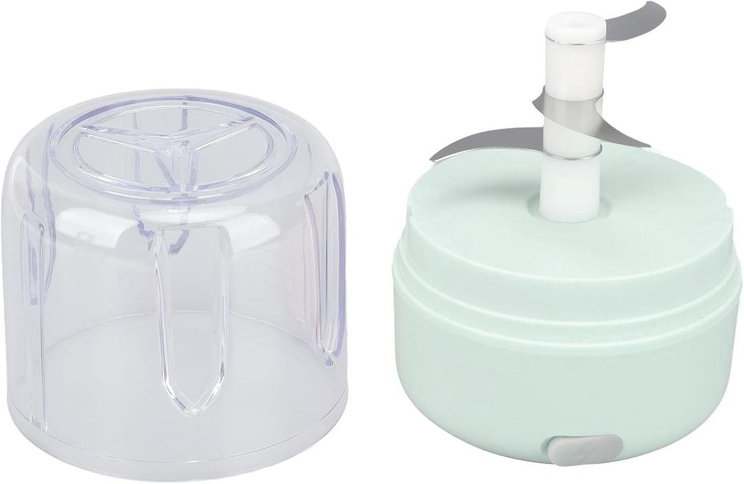 Electric Garlic Chopper, 250ml Capacity, Waterproof Multiblades, USB Charging to Prevent Scratches, Mini Food Processor, 30W Motor for Making (Green)