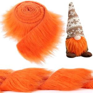 Tatuo 71 x 3 Inch Orange Faux Fur Trim for Hood Shaggy Fur Fabric Faux DIY Craft Garland Fluffy Strip for Winter Slippers Slides Xmas Gnomes Beard Santa Claus Hair Dwarf Cosplay Costume