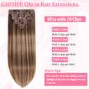 Clip in Hair Extensions Real Human Hair, Seamless Balayage Human hair Clip ins Extensions for Women Invisible Straight 8Pcs Double Weft Chocolate Brown Highlight Honey Blonde 16inch 90g
