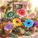Amyhill 6 Pack Metal Shaped Plant Umbrellas for Outdoor 15 Inch Garden Plant Umbrella Shade Disk Small Flower Covers for Sun Wind Rain Protection for Potted Live Decor Garden Beds Patio