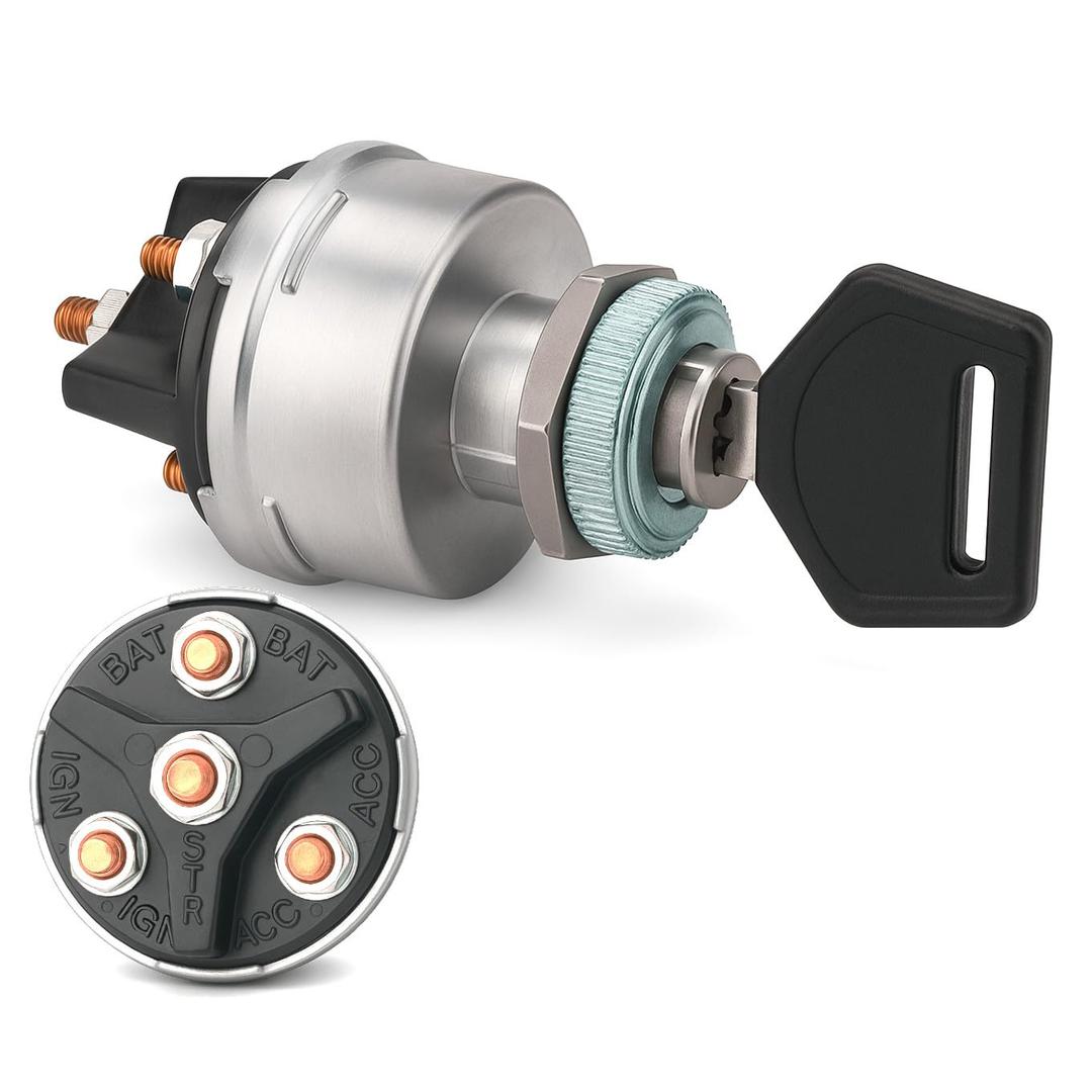 MGI SpeedWare 4-Position Universal Ignition Key Switch 12v, Acc/ Off/ IGN/ (Start)