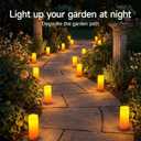 Homemory 4"x10" Solar Candles Outdoor Waterproof Dusk to Dawn, Sensor Large Outdoor Candles for Patio, Flickering Flameless Candles Battery Operated for Lanterns, Outside