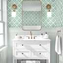 HeloHo Green Peel and Stick Wallpaper Floral Contact Paper Modern Self Adhesive Removable Boho Decorative Wallpaper for Cabinet Living Room Bathroom Decor Vinyl 17.3" X 118"