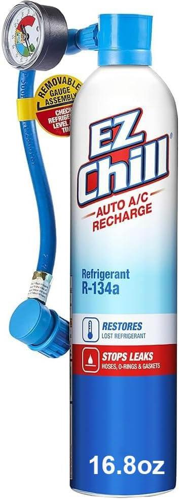 Auto A/C Recharge Kit, Includes Charging Hose with Gauge - 16.8 OZ