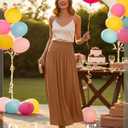 Ficerd 3 Pack Maxi Long Skirts for Women | Ankle Length, High Waisted, Pleated, Flowy, a Line, Summer, Casual Skirts, with Pockets, Vacation, Work, Daily Wear, Soft