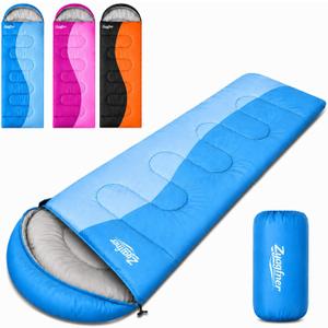 Sleeping Bags for Adults Warm & Cool Weather, Lightweight Waterproof 3 Season Sleeping Bag for Kids, Compact Backpacking Sleeping Bag for Camping Hiking Travel and Outdoors