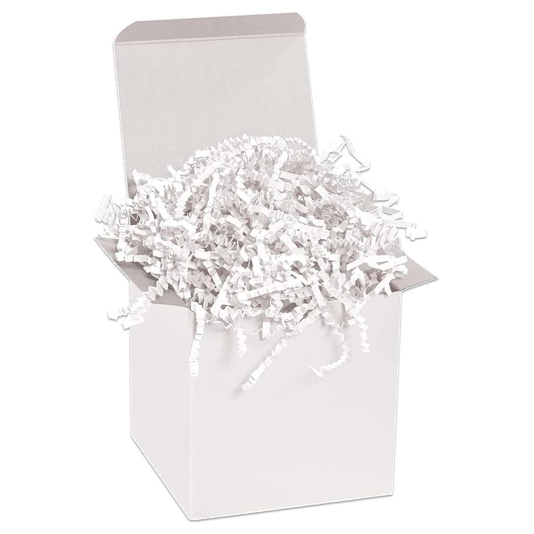 BOX USA White Crinkle Paper Filler (10lb) - Shredded Paper for Basket Stuffing, Shipping, Packaging, Confetti, Crafts & Holidays - Crinkle Cut, One Size