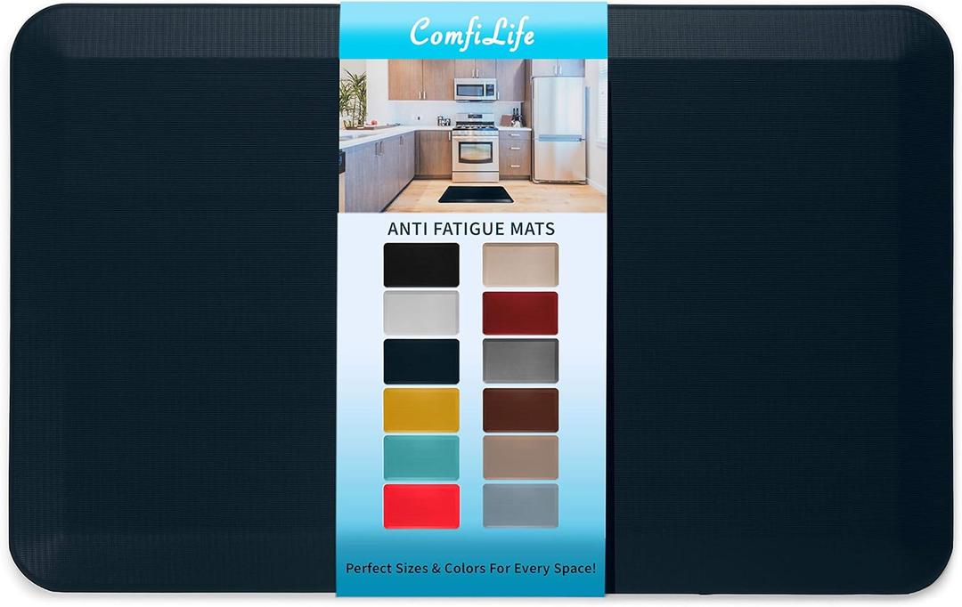 ComfiLife Anti Fatigue Floor Mat  3/4 Inch Thick Kitchen Mats for Floor, Standing Desk Mat, Kitchen Rug  Comfort at Home, Office  Durable  Stain Resistant  Non-Slip Bottom (20" x 32", Navy)
