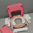 Meulife Potty Training Seat, Upgrade 2 in 1 Potty Training Toilet for Toddler, Toddler Toilet Seat for Boys Girls with Support Bar, Anti-Slip Pad and Step Stool (Pink)
