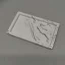 Essentra Home White Marble Kitchen Sponge Holder, Modern Kitchen Sink Caddy with Drain Tray