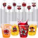 Pickmesh 200 Pack Casino Disposable Plastic Cups Bulk 10 oz Clear Plastic Disposable Tumbler Cups for Party Supplies Decorations