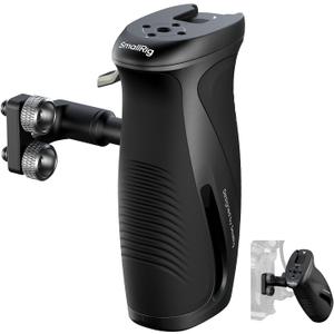 SMALLRIG Push-Button Rotating Side Handle with 1/4"-20 Screws, for Left and Right Hand, 360 Rotatable Side Handle with Anti-Slip Silicone, Max. Load 15Kg