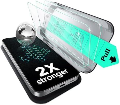 ESR 3 Pack for iPhone 16e/ iPhone 14/ iPhone 13/13 Pro Screen Protector, Military Grade Shatterproof, 9H Hardness, Tempered Glass with UltraFit Tray