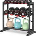 Eocnrhe Dumbbell Rack Stand Only, Weight Rack for Home Gym, 3-Tier Adjustable Dumbell Rack, Heavy-Duty Weight Stand for Dumbbells Kettlebells & Weight Plates(Rack Only)