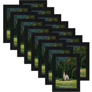 HORLIMER 3.5x5 Picture Frame Set of 12, Black Picture Frames Display 3.5 by 5 Photo for Wall or Tabletop