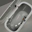 Funest Bathroom Trash Can, 3.3 Gallon Slim Trash Can with Lid, Adsorption Garbage Can with Press-Top Lid, Small White Narrow Plastic Trash Bin for Bathroom, Office, Bedroom, Living Room