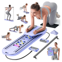 Pilates Board, Pilates Reformer Set, Pilates Machine 15-in-1 Multifunctional Abdominal Board for Home Office Workout, Foldable Portable Pilates Reformer Board for Women