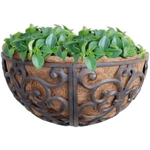 Esschert Design USA BPH27 Cast Iron Hayrack Basket Planter, 14-Inch