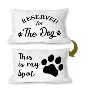 Burosev Reserved for The Dog Reversible Soft Pillow Covers Double-Sided, Funny Pet Paw This is My Spot Decorative Pillowcase, Pet Dog Lover Decor Decorations for Home Bedroom Living Room（12 × 20 Inch）