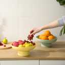 Fruit bowl Fruit Basket for Kitchen Countertop Kitchen Storage Baskets Stand Organization, Decor Centerpiece Counter or Dining Room Tables (yellow)