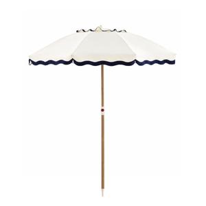 DEER LAND 6FT Patio Beach Umbrella for Outdoor, UPF 50+ Sun Shade for Patio, Backyard, Garden, Pool and Beach, Tilt Adjustable, Portable, Harbour White