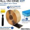 Pond Liner Seam Tape Kit - 60 Feet x 3 Inch - Double Sided Butyl Tape - Bond Seal or Repair EPDM PVC HDPE LDPE RPE LLDPE - Perfect for Small or Large Fish and Koi Ponds Waterfalls and Water Features