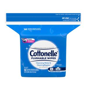 Cottonelle Flushable Wet Wipes - 1 Refill Pack, 168 Total Flushable Wipes