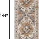 Madane Hallway Runner Rug 2'6''x12', Non Slip Vintage 12ft Runners for Hallways Washable Kitchen Rugs Soft Low Pile 2.5x12 ft Rug Runner for Laundry Room, Entryway and Bedroom, Turmeric/Grey