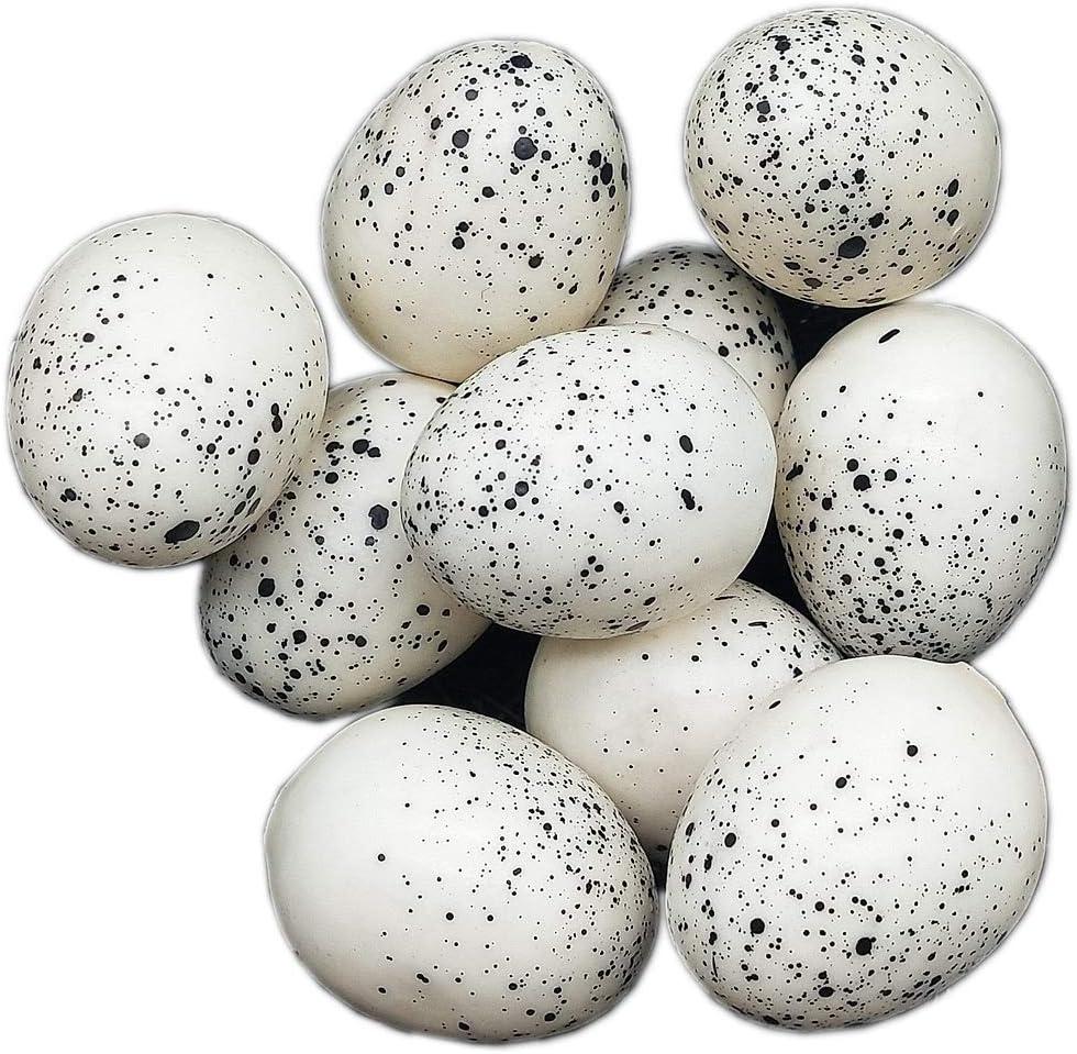 LWINGFLYER 10pcs Artificial Bird Eggs Craft for Home Decor Garden Ornaments Speckled Fake Foam Bird Eggs for Wedding Party Decorative Photography Prop (10)
