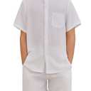 Arshiner Toddler Boys 2 Piece Outfits Texture Button Down Shirt and Shorts, Size 11-12Y