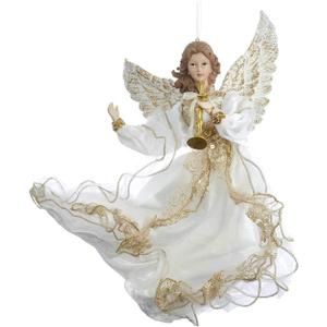 Kurt Adler J6064 Ornament, Ivory, White, Gold