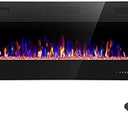 R.W.FLAME 42IN Recessed and Wall Mounted, The Thinnest Fireplace, Low Noise, Fit for 2 x 6 and 2 x 4 Stud, Remote Control with Timer, Touch Screen, Adjustable Flame Color and Speed