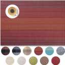 Placemats Set of 4 - Easy Clean Woven Vinyl Placemats for Dining Table, Indoor/Outdoor Place Mats, Washable PVC Table MatsPomegranate Parade