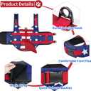 Malier Dog Life Jacket, High Buoyancy Shark Swimsuit, Ripstop American Flag, Medium, Red & Dark Blue