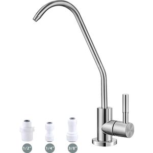 Drinking Water Faucet,Easy to Install Lead-Free Sink RO Faucet,Water Filter Faucets for Kitchen Bar Sink,Brushed Nickel SUS304 Reverse Osmosis Faucets