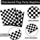 100 Pack Black and White Checkered Flag Party Napkins Disposable Race Car Birthday Party Supplies Racing Car Theme Party Paper Lunch Napkins for Baby Shower Kids Men Party Decorations Favors