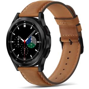Tasikar 22mm Leather Bands Compatible with Samsung Galaxy Watch 3 45mm Band, Premium Genuine Leather Replacement Bracelet Strap Compatible with Galaxy Watch 46mm, 22mm, Brown
