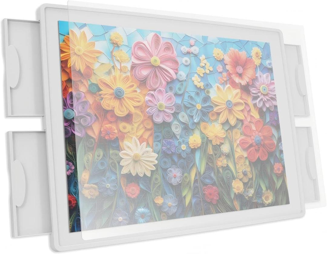 ALL4JIG 1500 Pieces Rotating Lightweight Plastic Puzzle Board with 4 Drawers and Protective Cover, 360 Lazy Susan Design, 25.59"x34.25" Portable Spinning Puzzle Table for Adults, Ideal Gift for Mum
