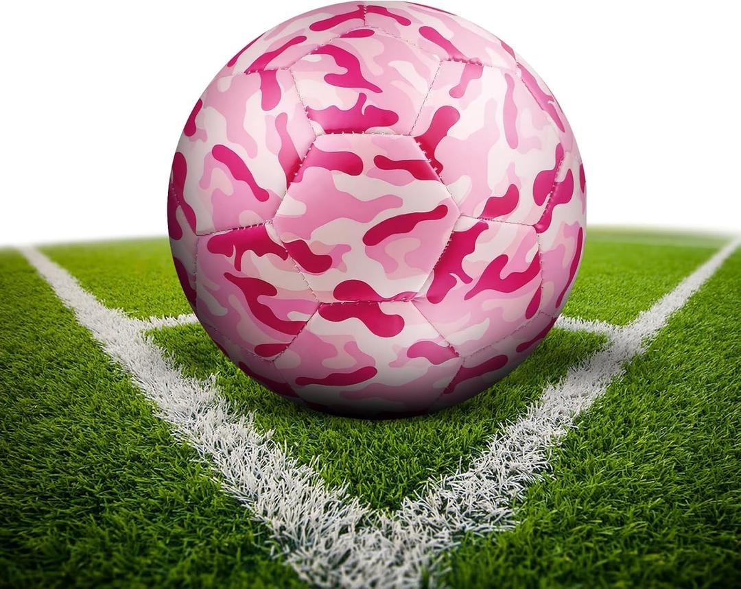Soccer Ball Size 4, Training Soccer Ball, Anti-Explosion Design Practice for Adult Official Size Indoor Outdoor Sports, Suitable for Training Practice Pink