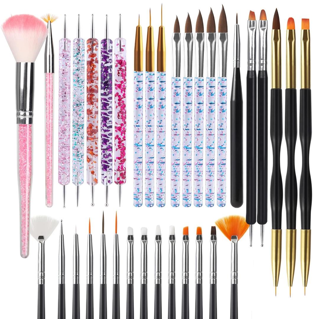 Artdone 35pcs Nail Art Pens brushes,Nail Art Tool Set,Nail Dotting Tools,Nail Dust Brush,Striping Nail Art Brushes for Long Lines,Nail Drawing Pen For Nail Design Artdone 35pcs Nail Art Pens brushes,Nail Art Tool Set,Nail Dotting Tools,Nail Dust Brush,Striping Nail Art Brushes for Long Lines,Nail Drawing Pen For Nail Design