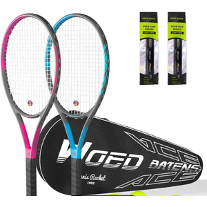 Pro Tennis Racket for Adults, 2 Player 27 inch Speed Tennis Racquet Acceptable for Beginner and Professional with 3 Tennis Balls, 2 Vibration Dampes, 2 Overgrips, Tennis Bag