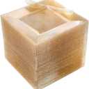 DaYammi 200Pcs Gold Dessert Plates 6" with Plastic Forks 5.7",Gold Glitter Plastic Square Plate for 100 Guests,Gold Appetizer Plates Including 100 Salad plates and 100 Cake forks for Mother's Day (200 Pcs, Gold)